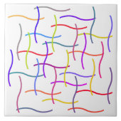 Colorful Random Lines Tegeltje (Voorkant)