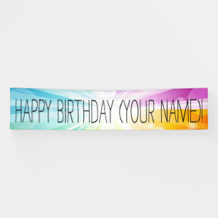 Colorful Rays Persoonlijke verjaardagsfeestbanner Spandoek