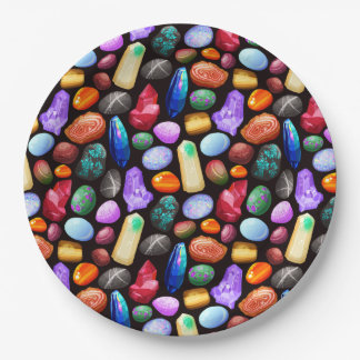 Colorful Realistic Rock en Crystal Pattern Papieren Bordje