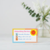 Colorful Rectangle Frame Smiling Sun Visitekaartje (Staand voorkant)