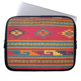 Colorful Red Aztec Pattern Laptop Sleeve