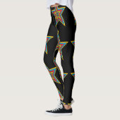 Colorful Red, Blue, Black Star Leggings Abstraits (Gauche)