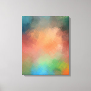 Colorful Red Blue Green Yellow Abstract Art modern Canvas Afdruk