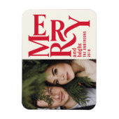 Colorful red  merry chritsmas aankondiging magneet (Verticaal)