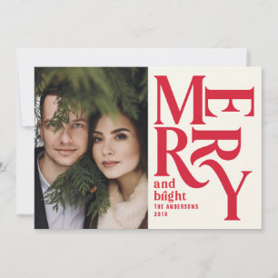 Colorful red merry chritsmas foto aankondiging