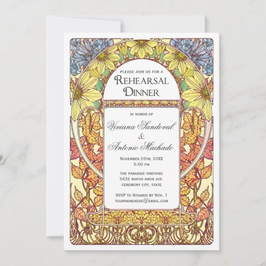 Colorful  Rehearsal Dinner Invitations Kaart (Voorkant)