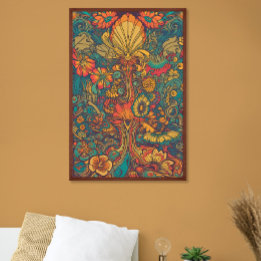 Colorful Retro 70s Psychedelic AI Art Poster