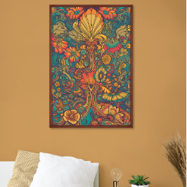 Colorful Retro 70s Psychedelic AI Art Poster