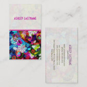 Colorful Retro Abstract Floral Collage Visitekaartje (Voorkant / Achterkant)