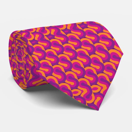 Colorful Retro Abstract Psychedelic Stropdas (Opgerold)