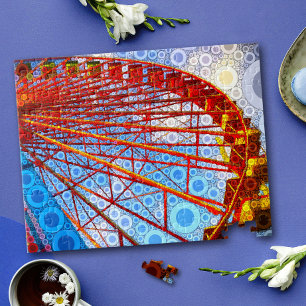 Colorful Retro Carnival Ferris Wheel Pop Art Legpuzzel