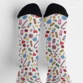 Colorful Retro Cartoon Candy Pattern Socks Sokken (Top)