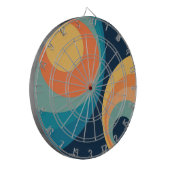Colorful retro cirkels design dartbord (Voorkant Links)