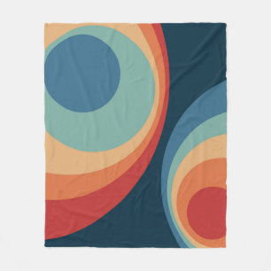 Colorful retro cirkels design fleece deken
