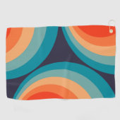 Colorful retro cirkels design golfhanddoek (Horizontaal)