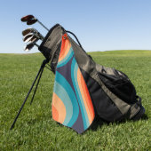 Colorful retro cirkels design golfhanddoek (Groen)