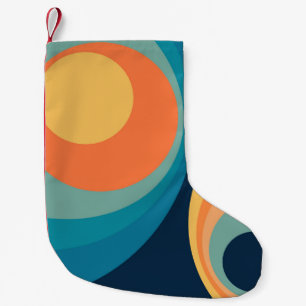 Colorful retro cirkels design kleine kerstsok