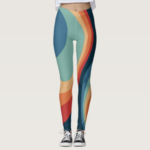 Colorful retro cirkels design leggings