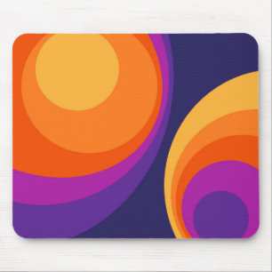 Colorful retro cirkels design muismat