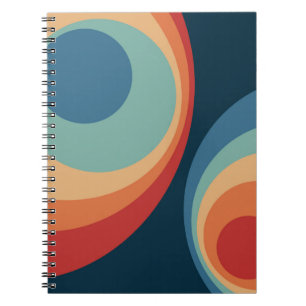 Colorful retro cirkels design notitieboek