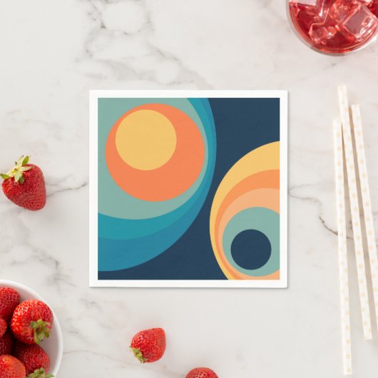 Colorful retro cirkels design servet (Insitu)