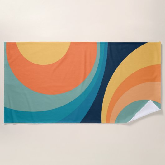 Colorful retro cirkels design strandlaken (Voorkant)