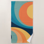 Colorful retro cirkels design strandlaken (Voorkant)