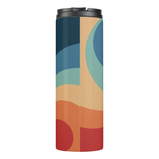 Colorful retro cirkels design thermosbeker (Achterkant)