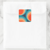 Colorful retro cirkels design vierkante sticker (Tas)
