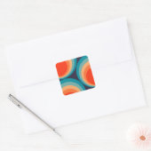 Colorful retro cirkels design vierkante sticker (Envelop)