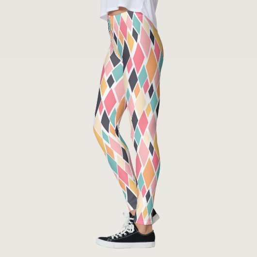 Colorful Retro Diamond Pattern Leggings (Links)