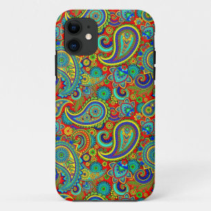 Colorful Retro Floral paisley Pattern iPhone 11 Hoesje