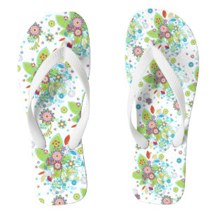 Colorful Retro Floral Pattern Teenslippers