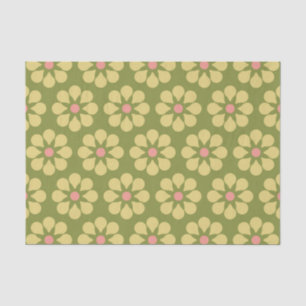 Colorful Retro Floral Pattern Tissuepapier
