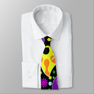 Colorful Retro Flower Paisley Psychedelic Necktie Stropdas