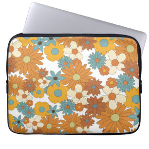 Colorful Retro Flower Pattern Laptop Sleeve
