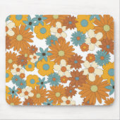 Colorful Retro Flower Pattern Muismat (Voorkant)