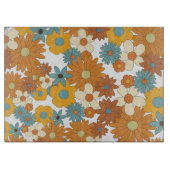 Colorful Retro Flower Pattern Snijplank (Voorkant)