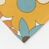 Colorful Retro Flowers Patroon Fleece Deken (Hoek)