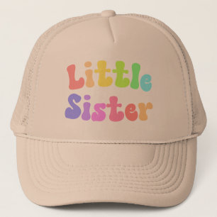Colorful Retro Font Big Sister Trucker Hat Trucker Pet