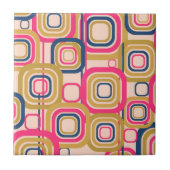 Colorful Retro Funky Pattern Tegeltje (Voorkant)