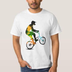 Colorful Retro Grunge Bike Rider T-shirt