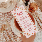 Colorful Retro Hand Written Wedding Flat Menu