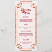 Colorful Retro Hand Written Wedding Flat Menu (Devant)