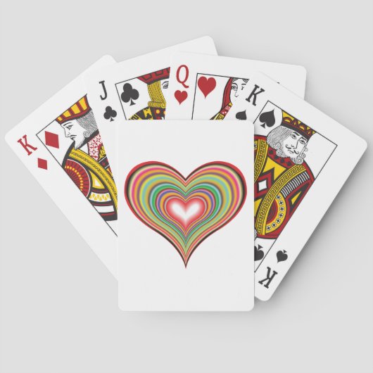 Colorful Retro Heart Pokerkaarten (Achterkant)