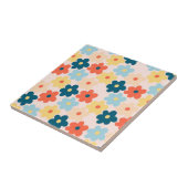 Colorful Retro Hippie Flower Pattern Tegeltje (Zijkant)