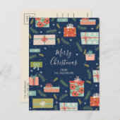 Colorful Retro Kerstmis Feestdagenkaart (Voorkant / Achterkant)