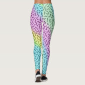 Colorful Retro Memphis Pattern Pastel Leggings (Achterkant)
