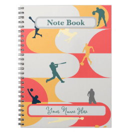 Colorful Retro Multi-Sport Silhouette Personalized Notitieboek