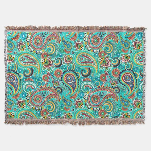 Colorful Retro Paisley Deken (Voorkant)